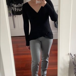 Urban Heritage - Wrap Black Ribbed Sweater